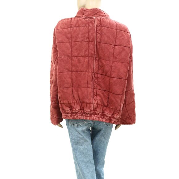 Free People Dolman Quilted Knit Jacket Top Christmas Cozy Warm Festive XS 284146 - Picture 7 of 9
